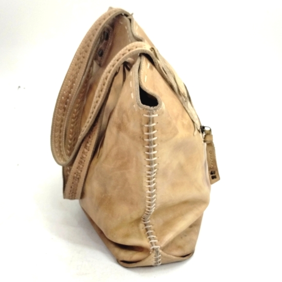 Bed Stu Tote Bag Tan Distressed Leather Whip Stitch - Picture 4 of 16